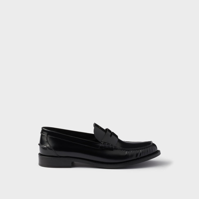 Brushed leather loafers