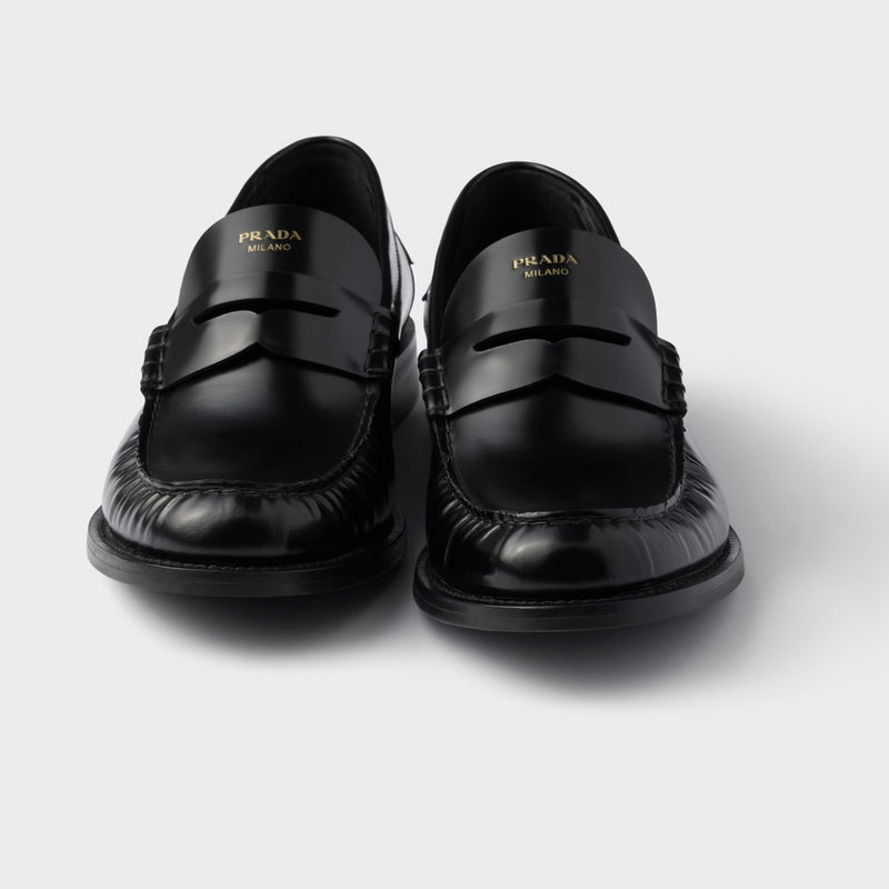 Brushed leather loafers