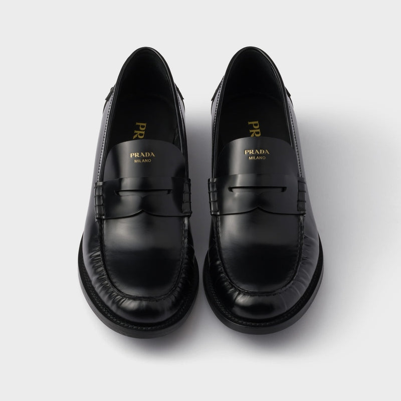 Brushed leather loafers