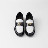 Two-tone brushed leather loafers