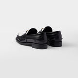 Two-tone brushed leather loafers