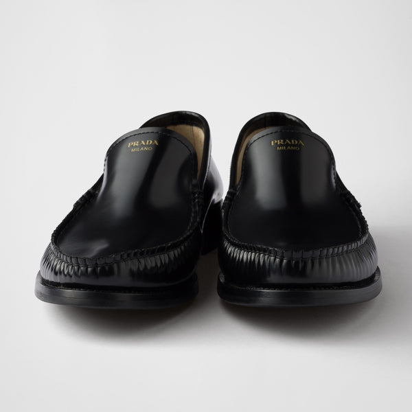Brushed leather loafers