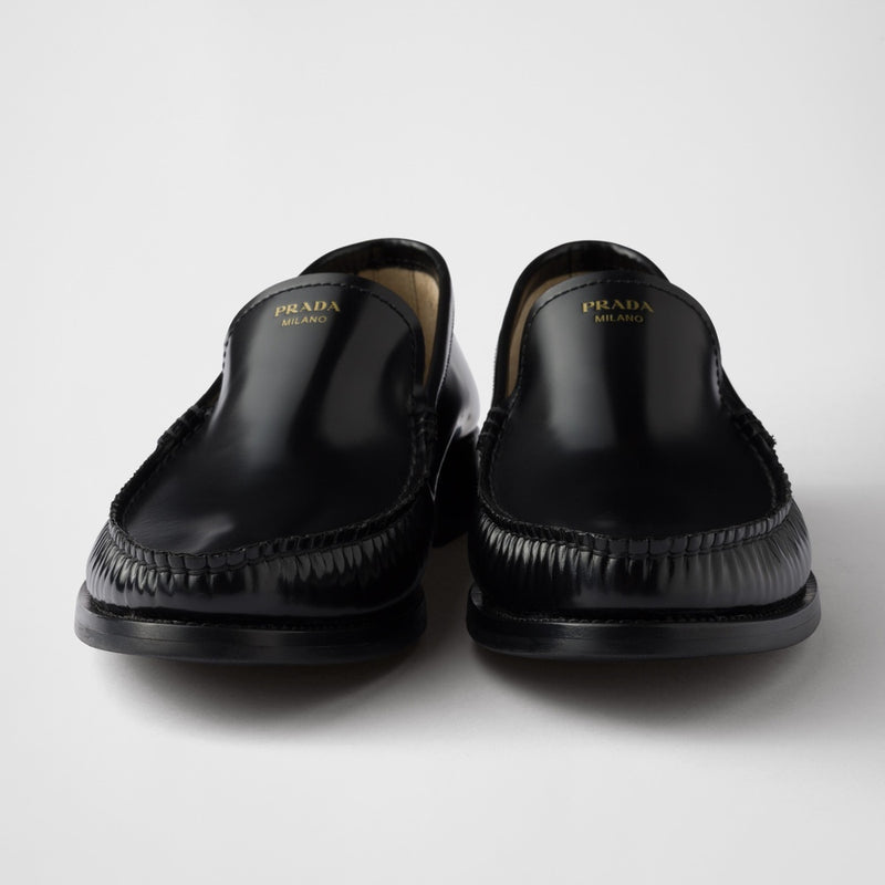 Brushed leather loafers