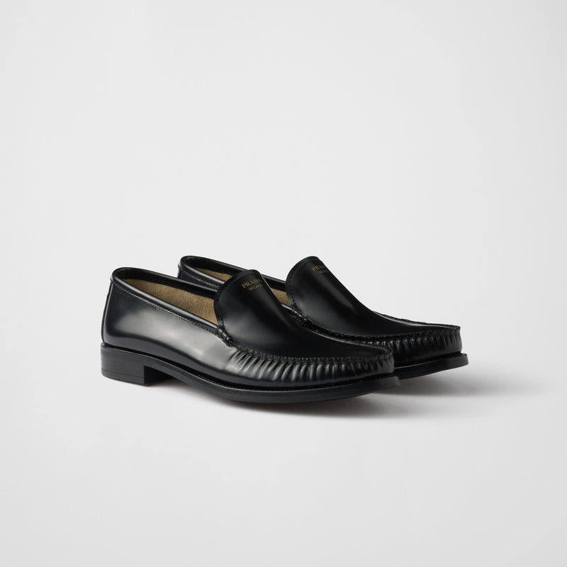 Brushed leather loafers