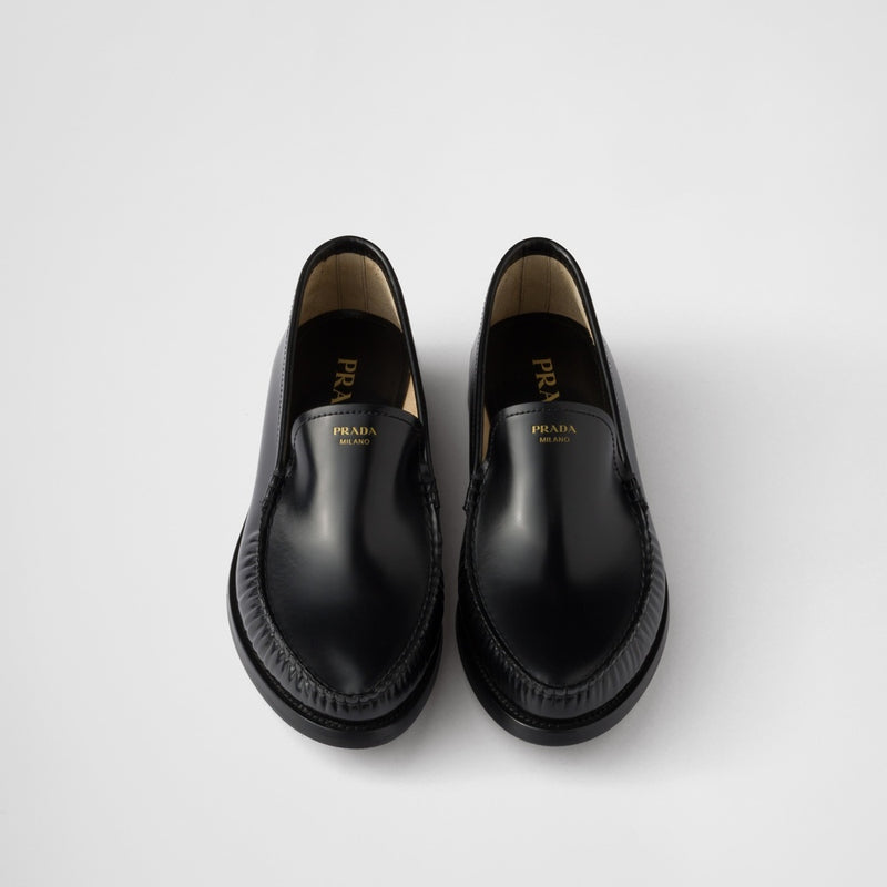 Brushed leather loafers