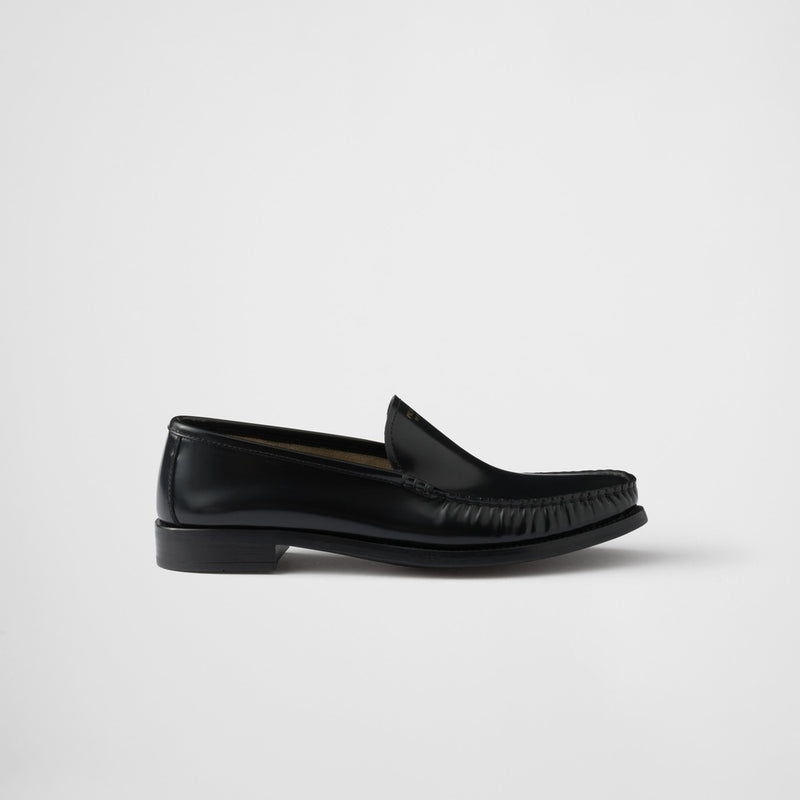 Brushed leather loafers