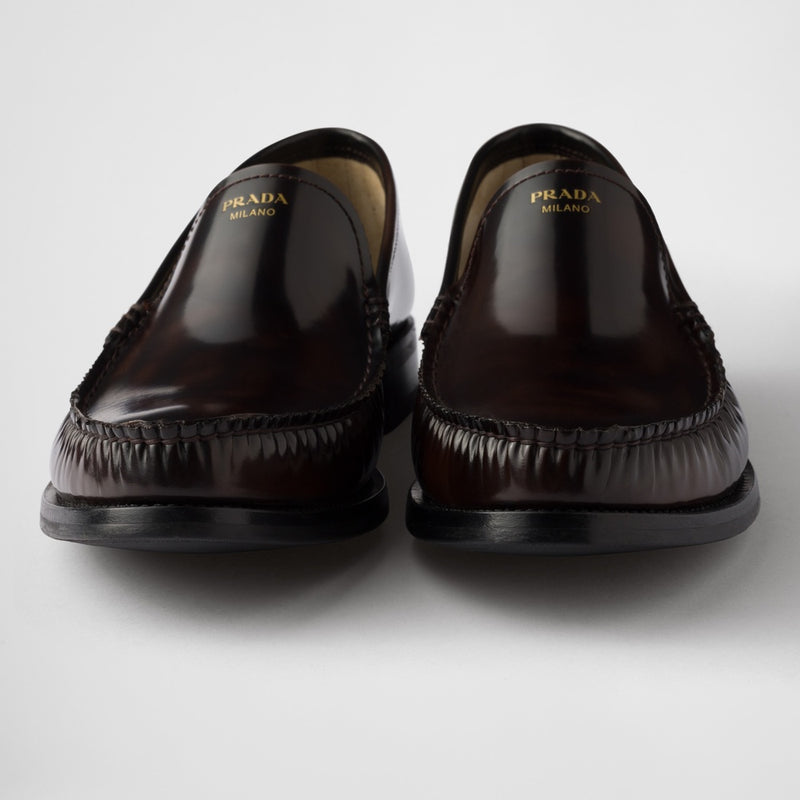 Brushed leather loafers