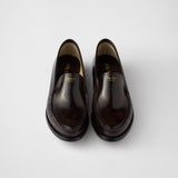 Brushed leather loafers
