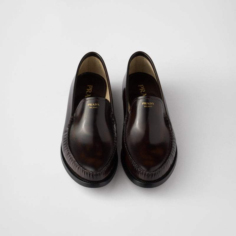 Brushed leather loafers