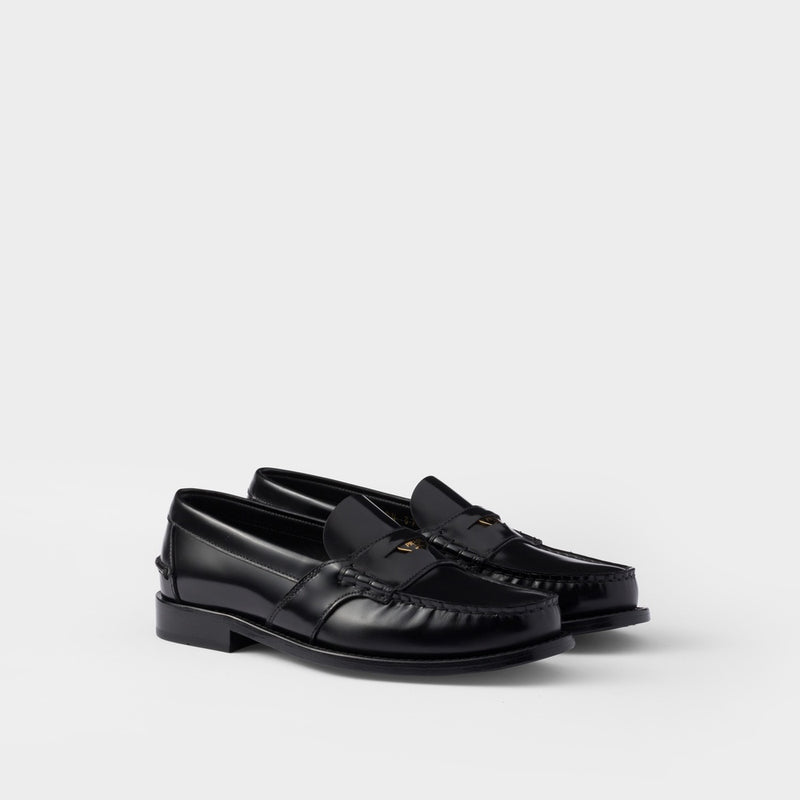 Brushed leather loafers