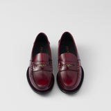 Brushed leather loafers