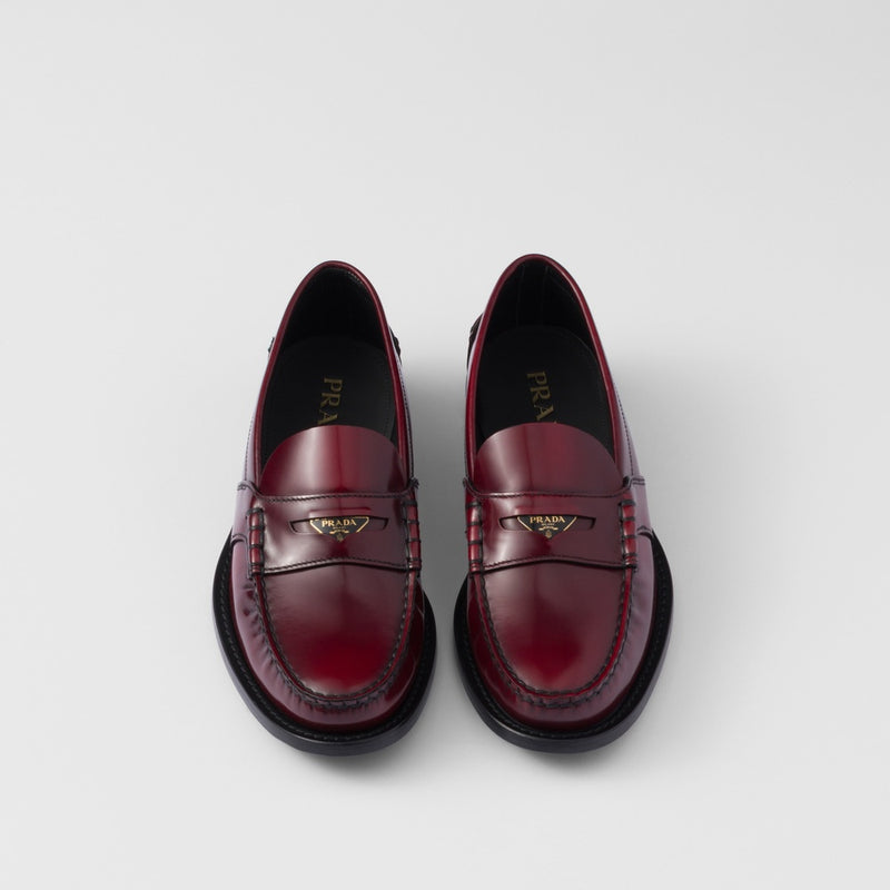Brushed leather loafers