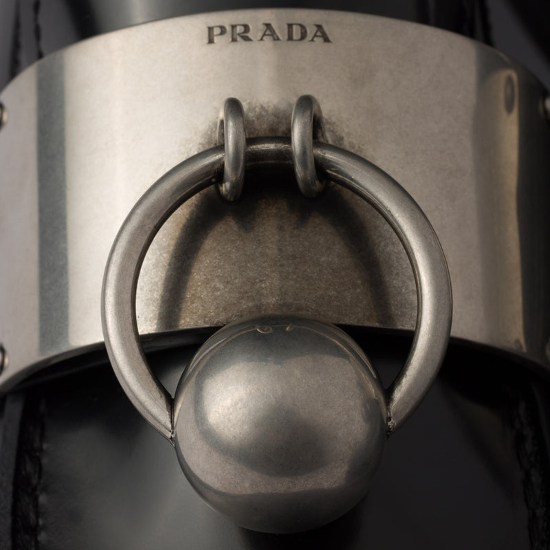 Brushed leather loafers with metal details