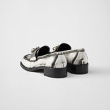 Brushed leather loafers with metal details