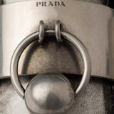 Brushed leather loafers with metal details