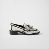 Brushed leather loafers with metal details