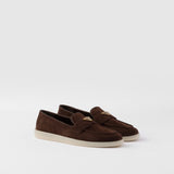 Suede leather loafers