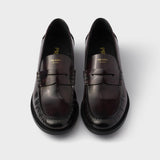 Brushed leather loafers