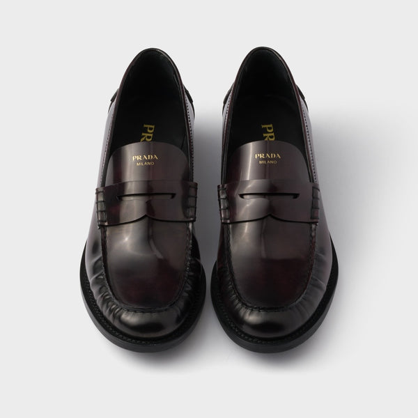 Brushed leather loafers