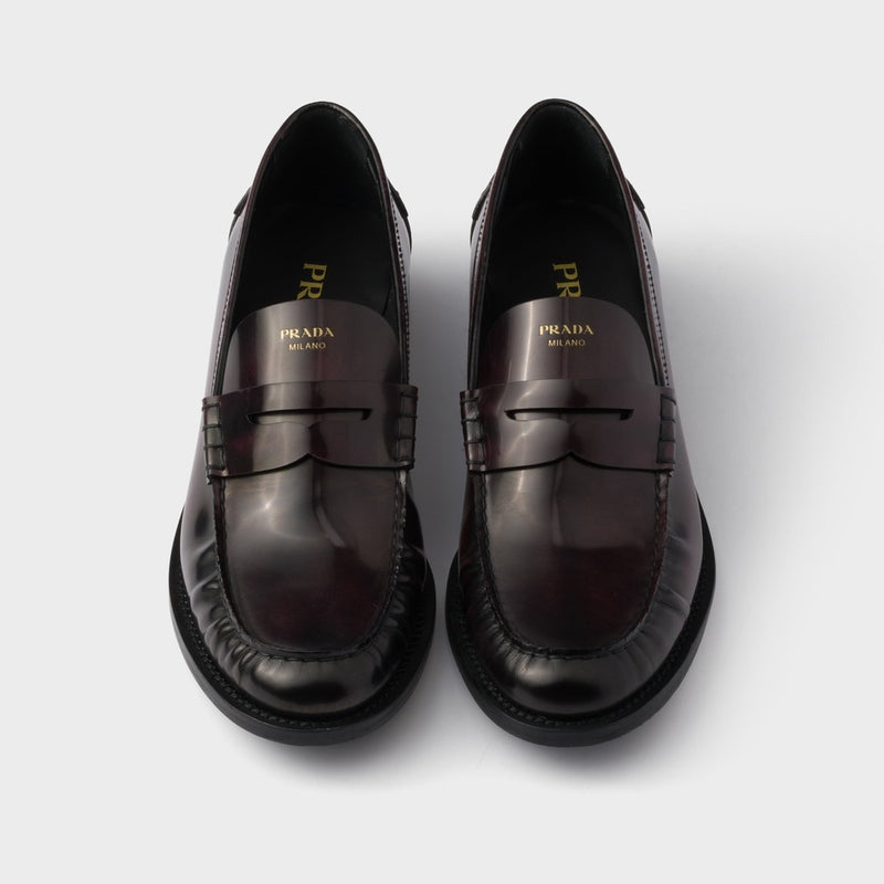 Brushed leather loafers