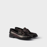Brushed leather loafers