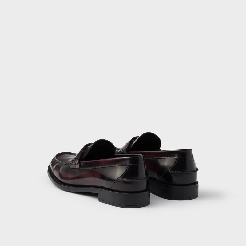 Brushed leather loafers