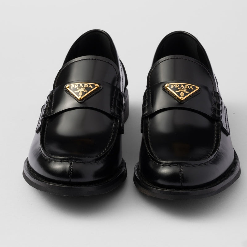 Brushed leather loafers