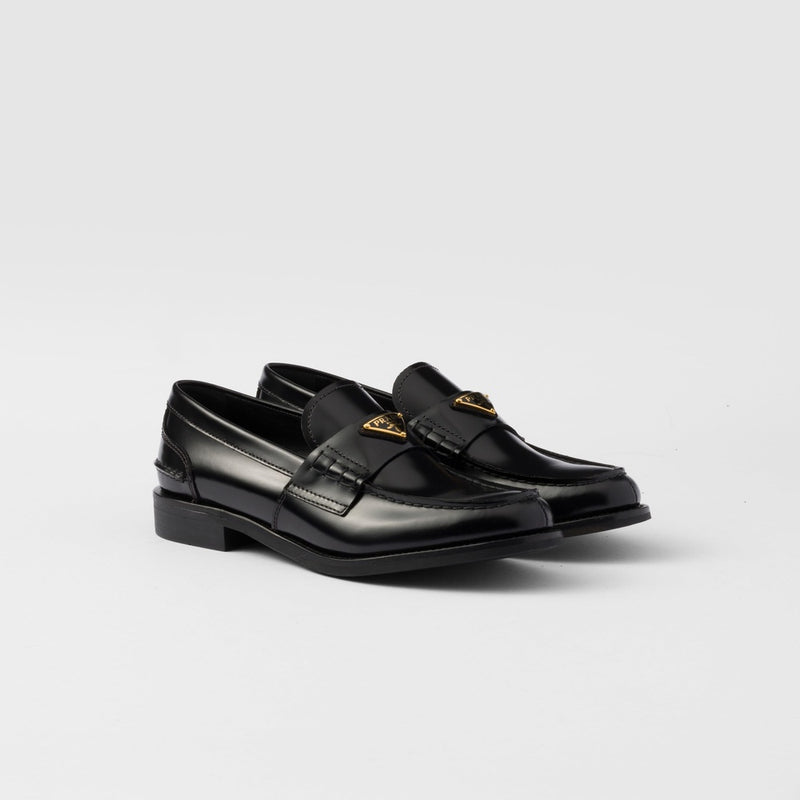 Brushed leather loafers