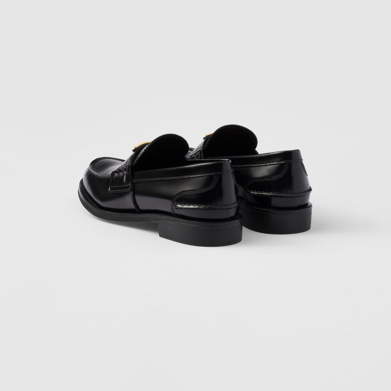 Brushed leather loafers