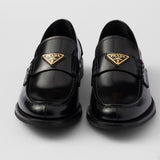 Brushed leather loafers