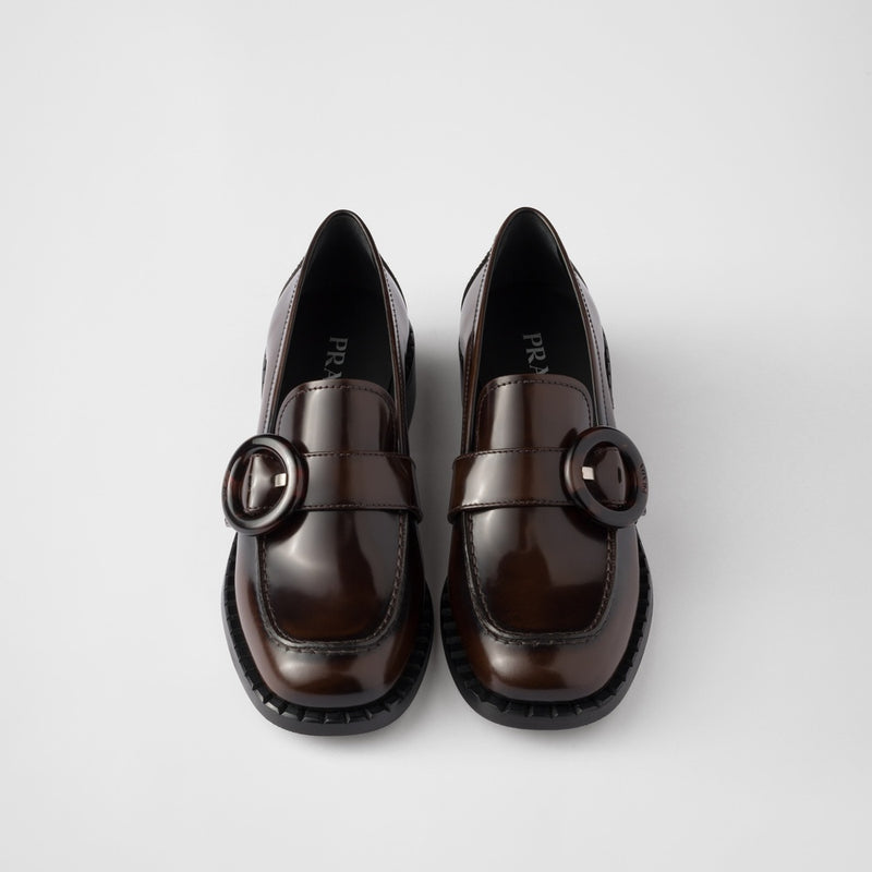 Brushed leather loafers