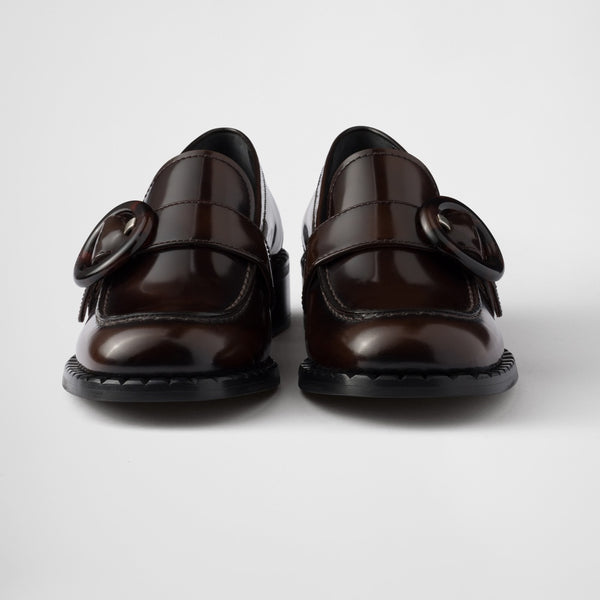 Brushed leather loafers