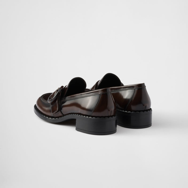 Brushed leather loafers