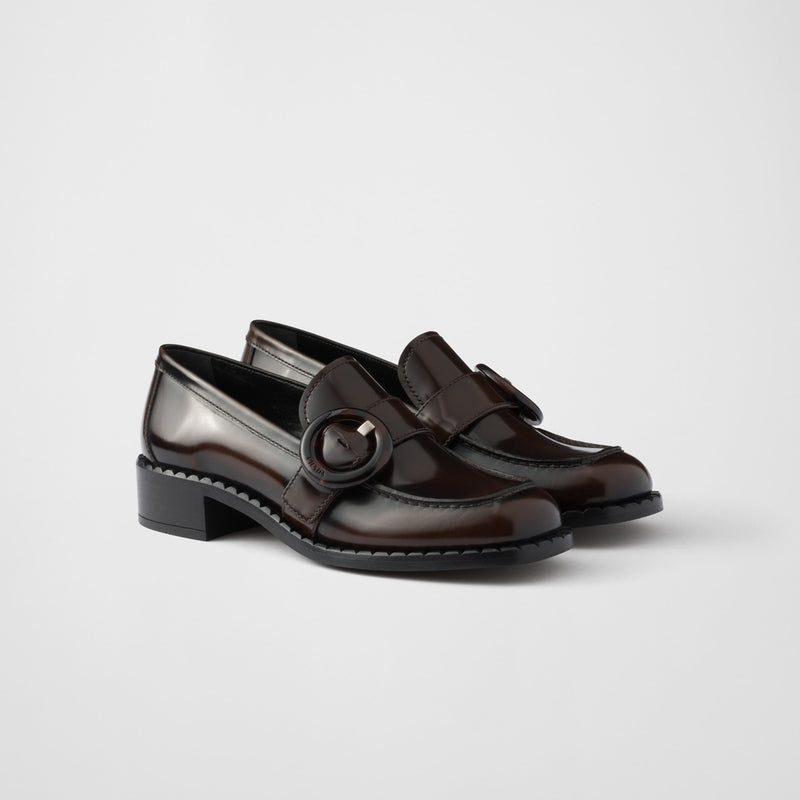 Brushed leather loafers