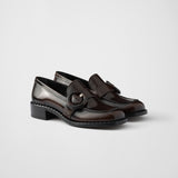 Brushed leather loafers