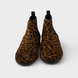 Printed leather booties