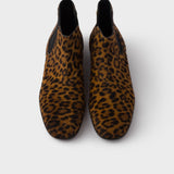 Printed leather booties