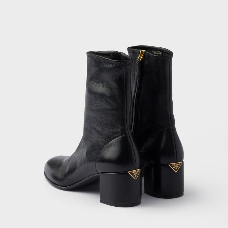 Stretch nappa leather booties