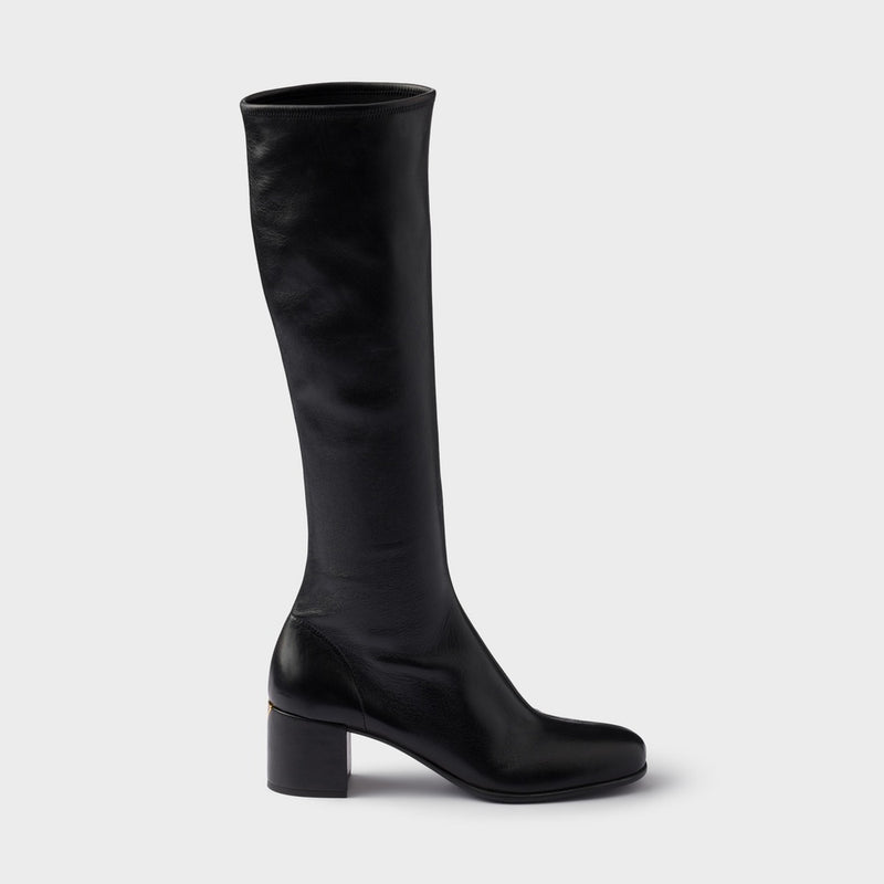 Stretch nappa leather boots