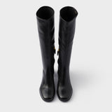 Stretch nappa leather boots