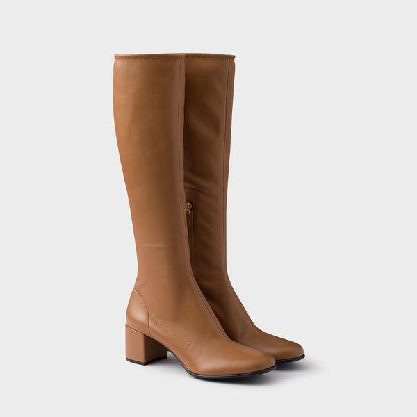 Stretch nappa leather boots