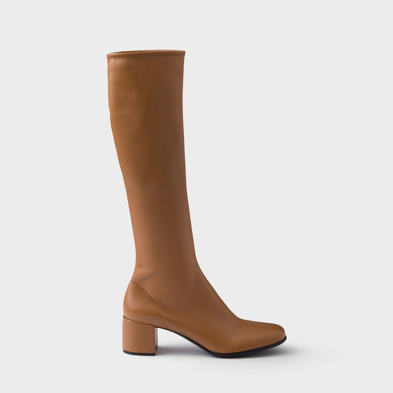 Stretch nappa leather boots