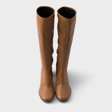 Stretch nappa leather boots