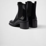 Brushed leather booties