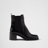 Brushed leather booties