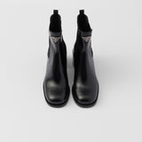 Brushed leather booties