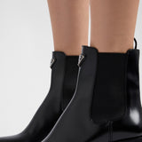 Brushed leather booties