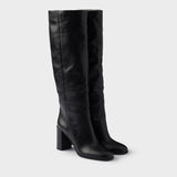 Heeled leather boots