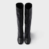 Heeled leather boots