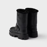 Leather and shearling booties